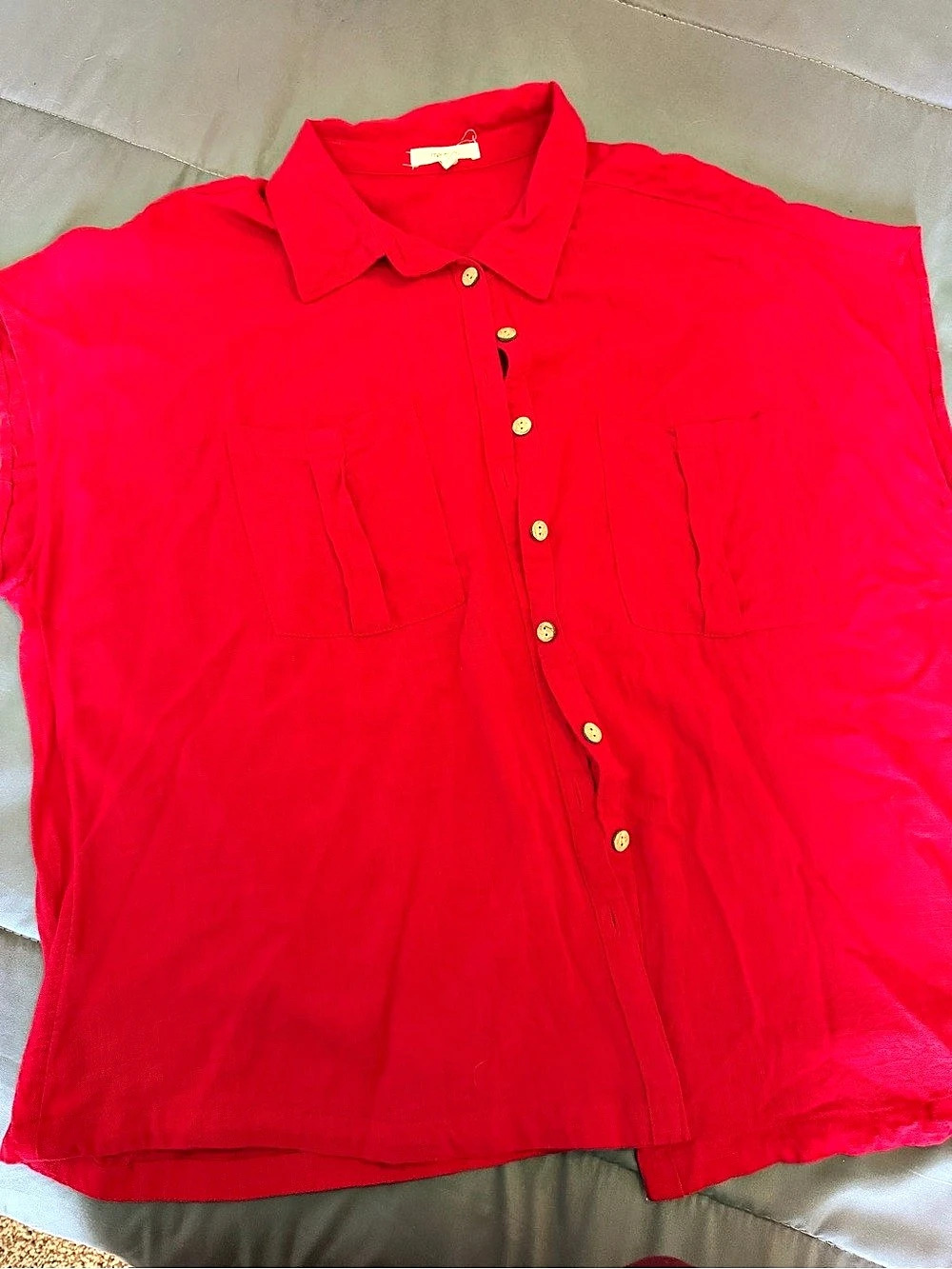 Maurices Button Down Shirt in Red Size 1X Like New